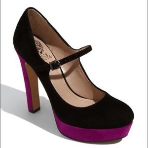 Vince Camuto Black & Hot Pink Mary Janes!